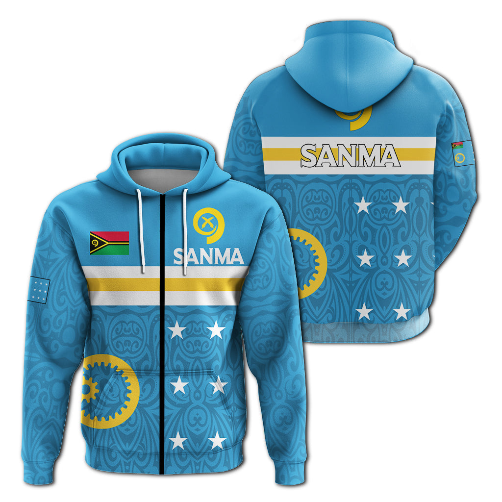 Vanuatu Sanma Province Zip Up Hoodie Flag Style