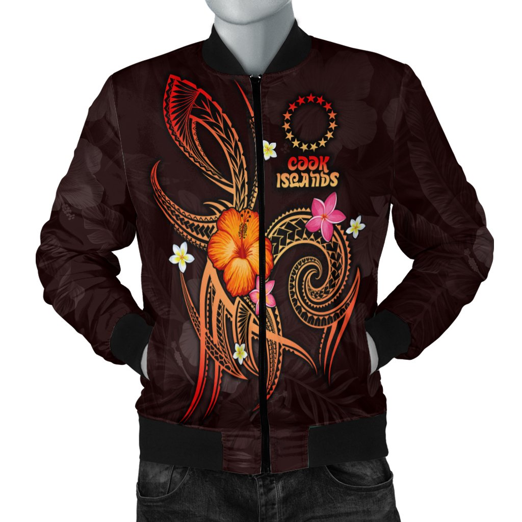Cook Islands Polynesian Men's Bomber Jacket Legend of Cook Islands (Red)