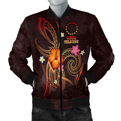 Cook Islands Polynesian Men's Bomber Jacket Legend of Cook Islands (Red)