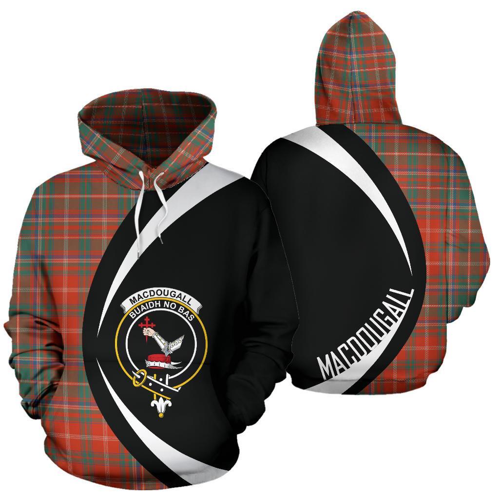 Printivon Macdougall Ancient Tartan Crest Hoodie Circle Style