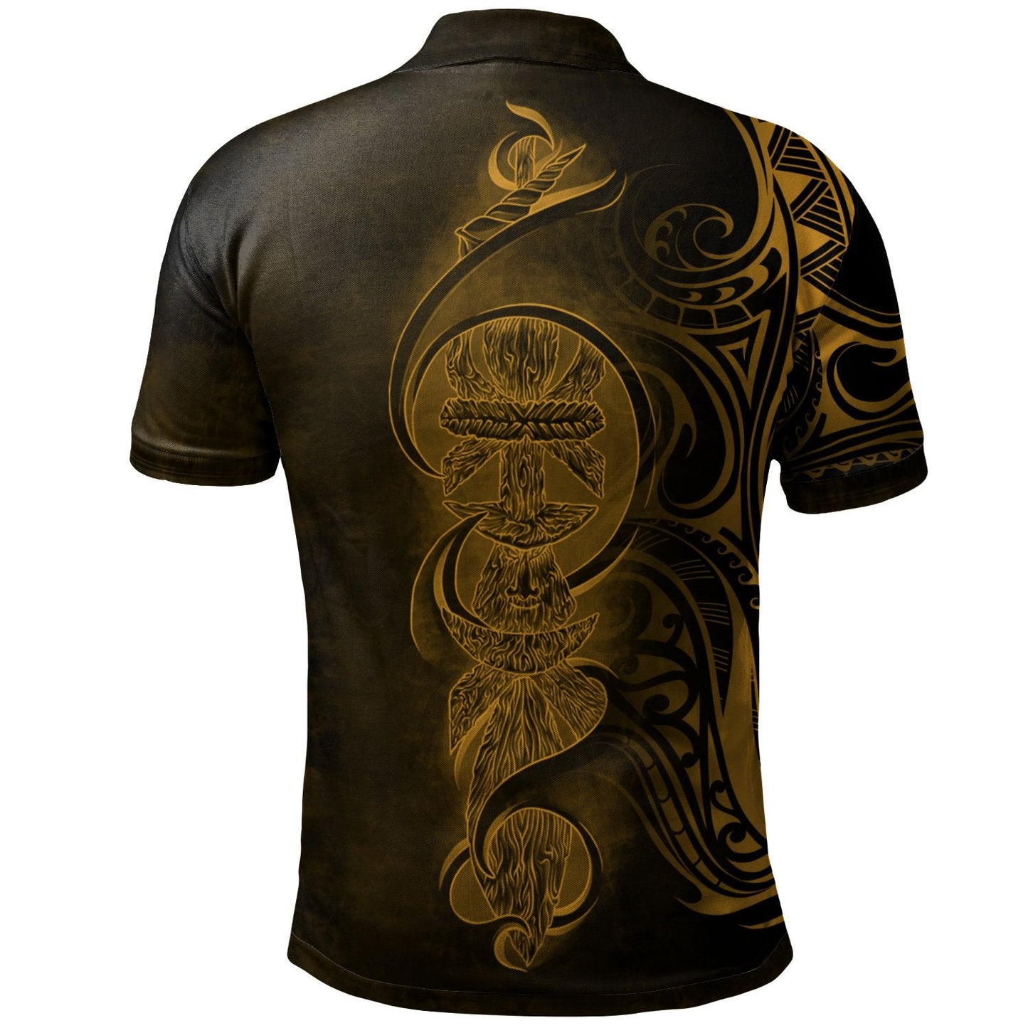 New Caledonia Polo Shirt Gold - Kagu and Flèche Faîtière