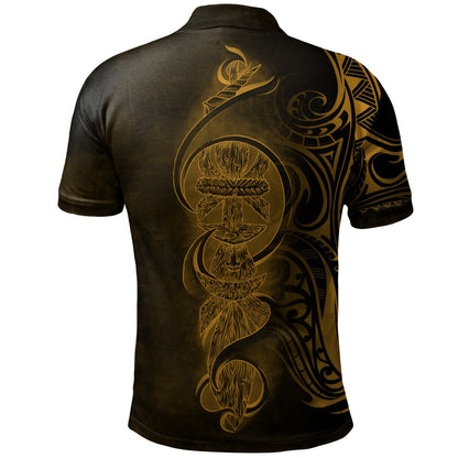 New Caledonia Polo Shirt Gold - Kagu and Flèche Faîtière