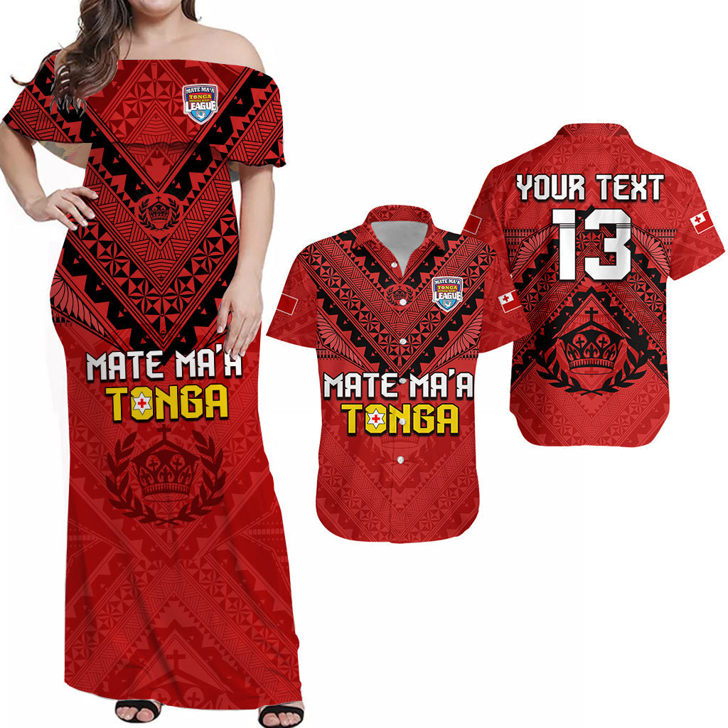 (Custom Personalised) Matching Outfits For Couples Tonga Rugby MMT Combo Dress and Hawaiian Shirt Ngatu Mate Maa Tonga Simple
