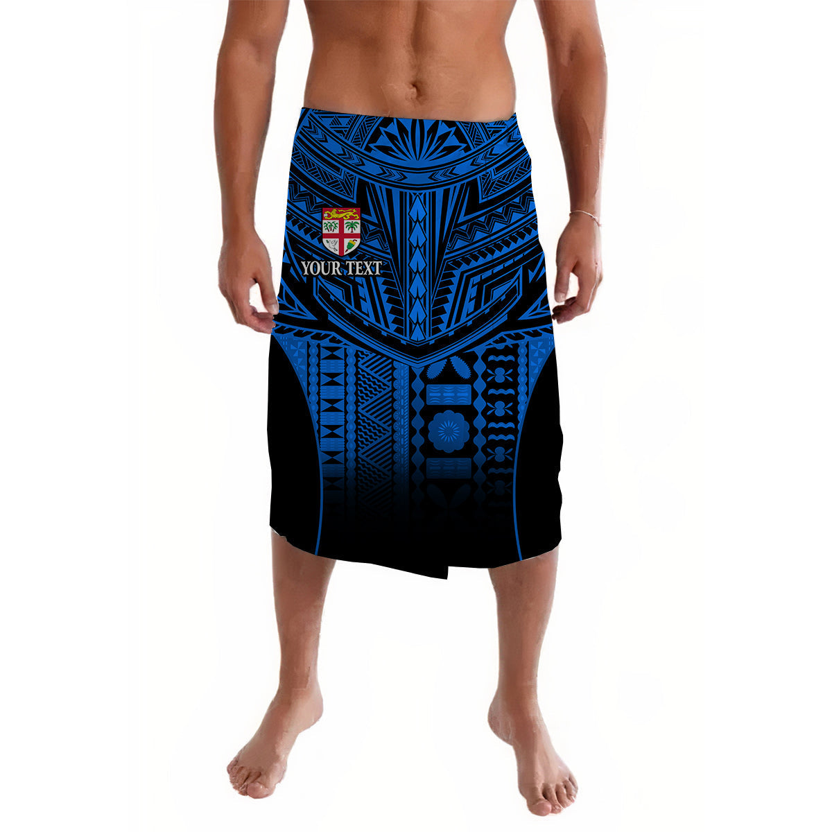 (Custom Personalised) Fiji Faithful Lavalava Version Blue