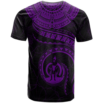 Vanuatu Polynesian Personalised T Shirt Vanuatu Waves (Purple)