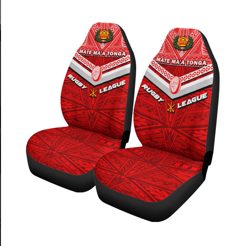 Tonga Rugby Mate Ma'a Tonga Tapa Pattern Car Seat Covers