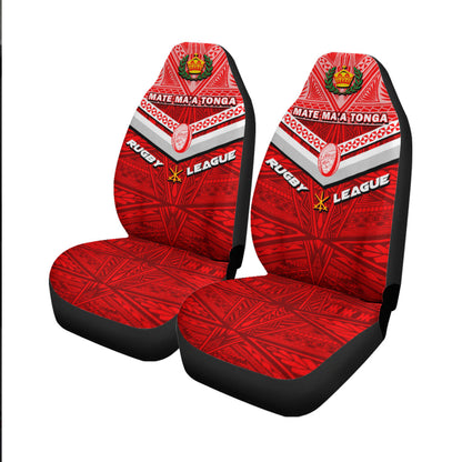 Tonga Rugby Mate Ma'a Tonga Tapa Pattern Car Seat Covers