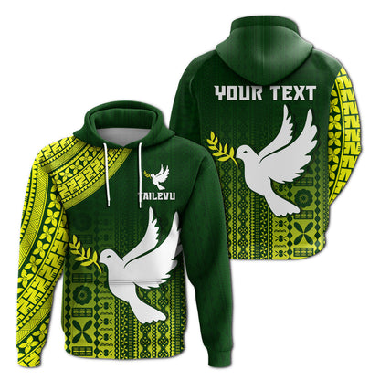 ( Personalised) Tailevu Rugby Fiji Hoodie Go Green