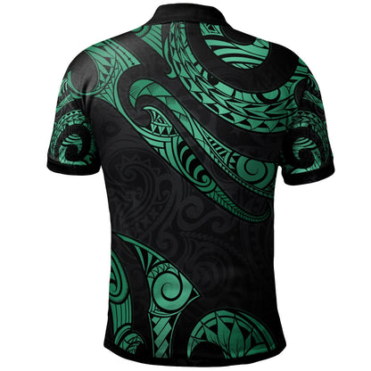 Samoa Polynesian Custom Personalised Polo Shirt - Poly Tattoo Green Version