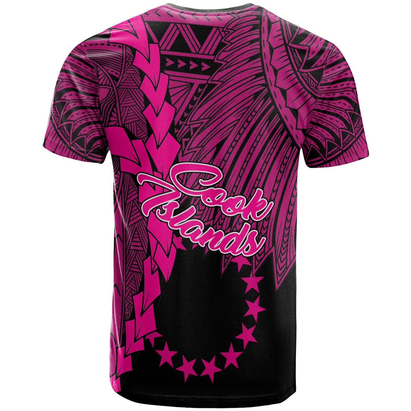Cook Islands Polynesian T - Shirt - Tribal Wave Tattoo Pink