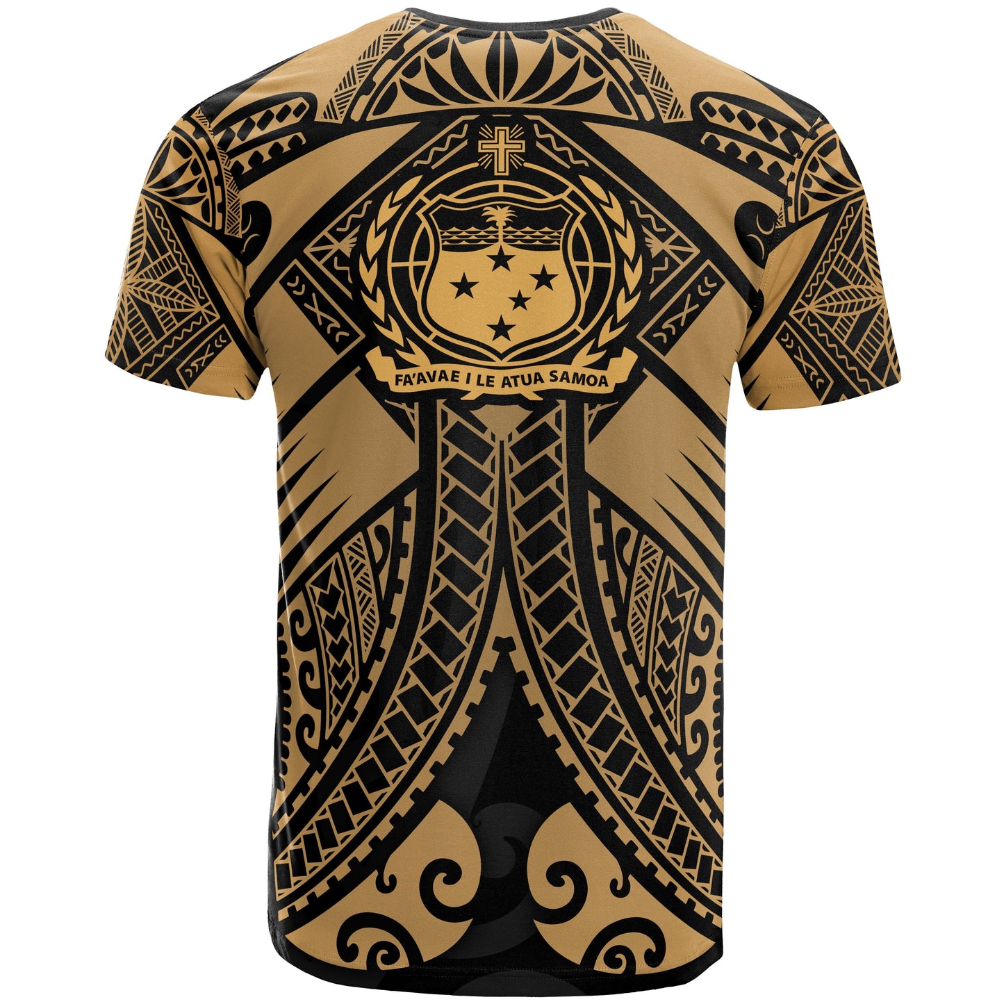 Samoa Polynesian T-Shirt - Samoa Gold Seal With Polynesian Tattoo