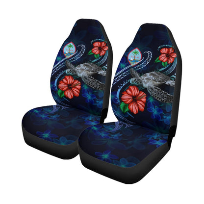Guam Polynesian Car Seat Covers Blue Turtle Hibiscus