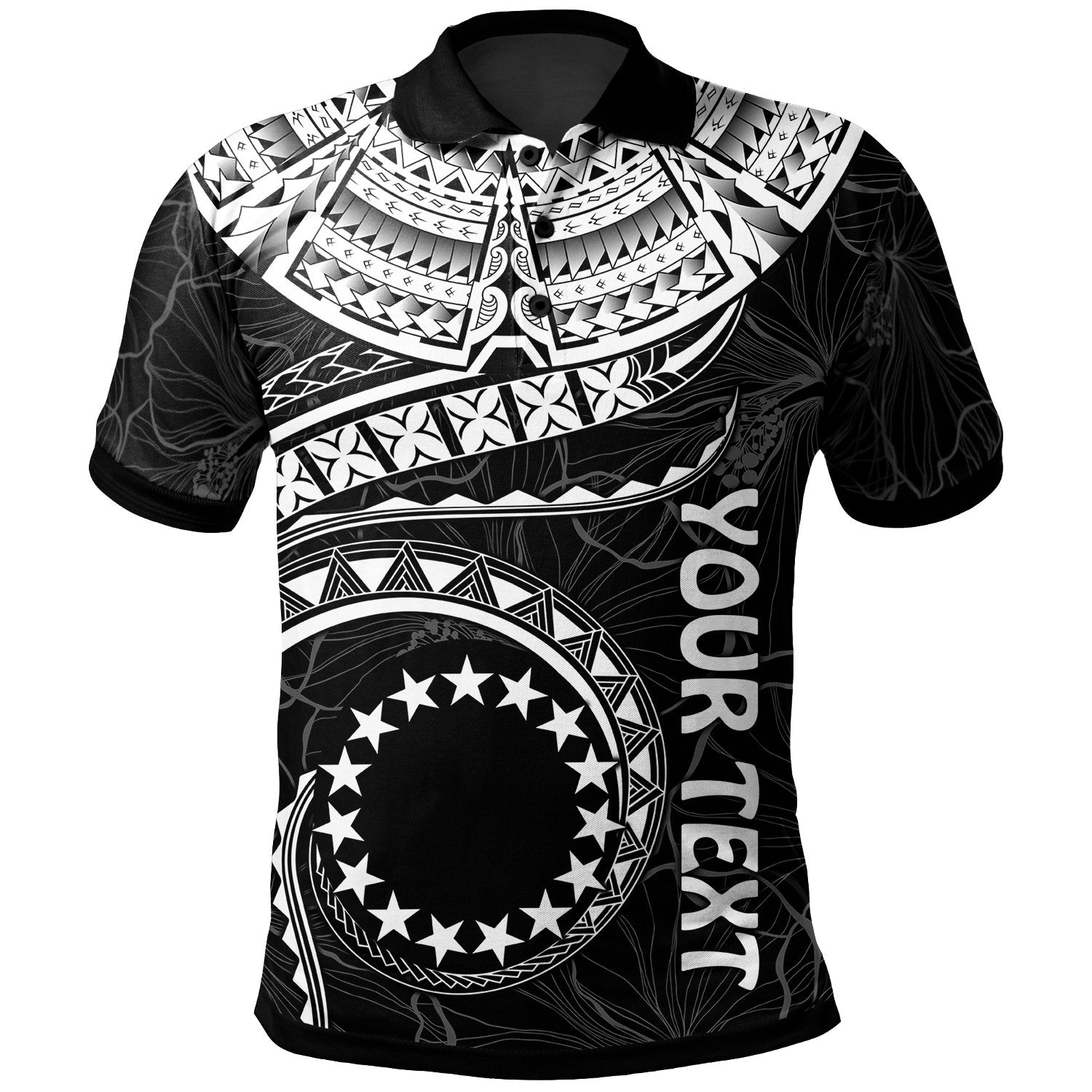 Cook Islands Polynesian Personalised Polo Shirt - Cook Islands Waves White