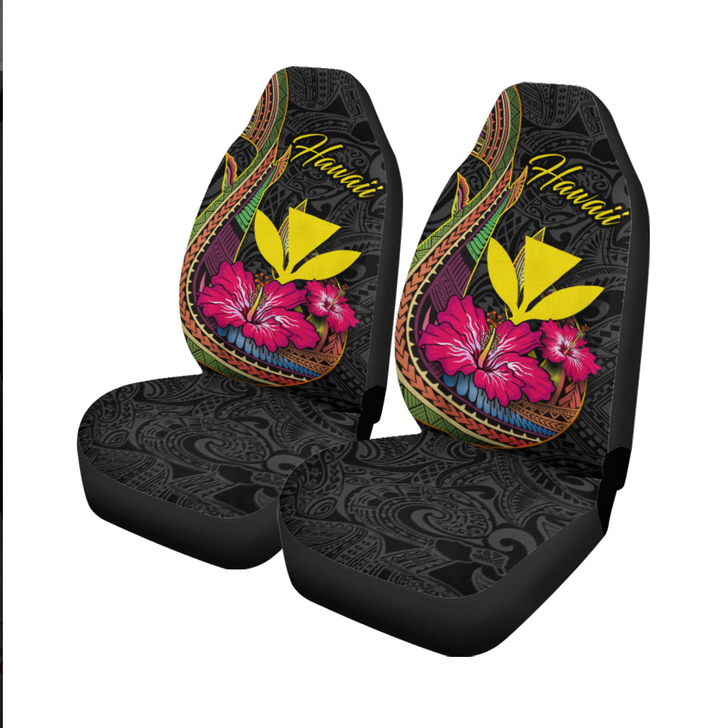 Hawaii Polynesian Fish Hook Hibiscus Car seat Covers