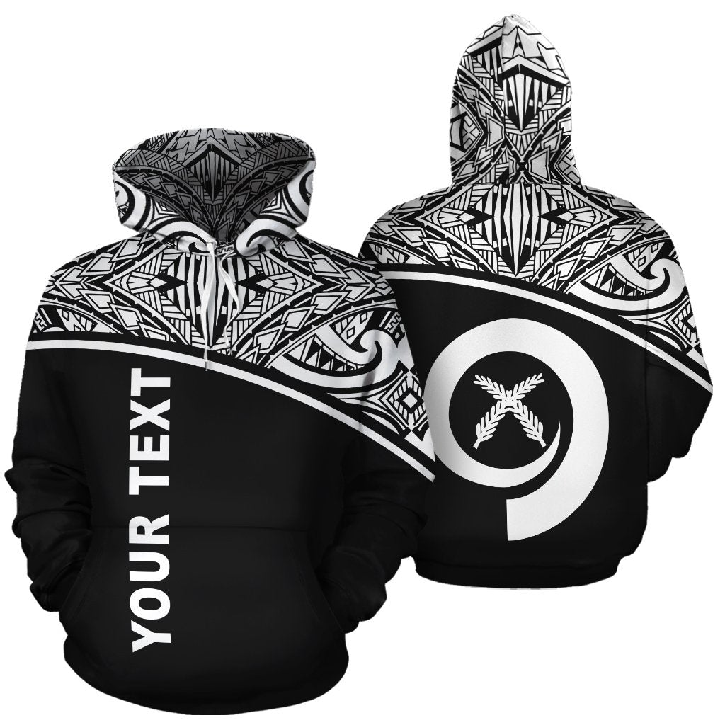 Custom Text Vanuatu Polynesian Personalised Custom Hoodie Black Curve