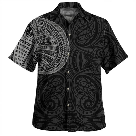 Samoa Polynesian Hawaiian Shirts Printed Polynesian Tribal Short Sleeves Summer Casual Button Shirt