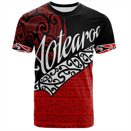 New Zealand Maori Shirt Aotearoa Rugby Ball Printed T Shirt Polynesian NZ 3D Unisex Tee