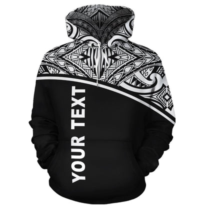 Custom Text Vanuatu Polynesian Personalised Custom Hoodie Black Curve