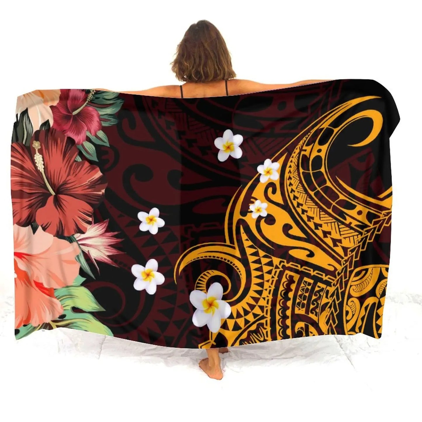Tropical Floral Patterns Sarong Polynesian Tribal Women's Sarong Beach