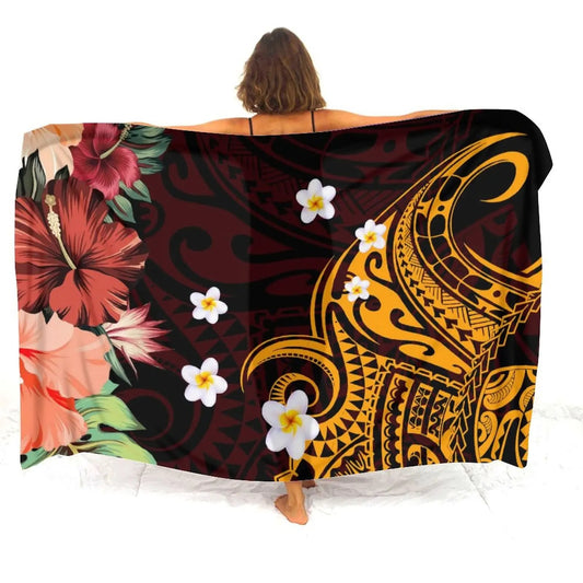 Tropical Floral Patterns Sarong Polynesian Tribal Women's Sarong Beach