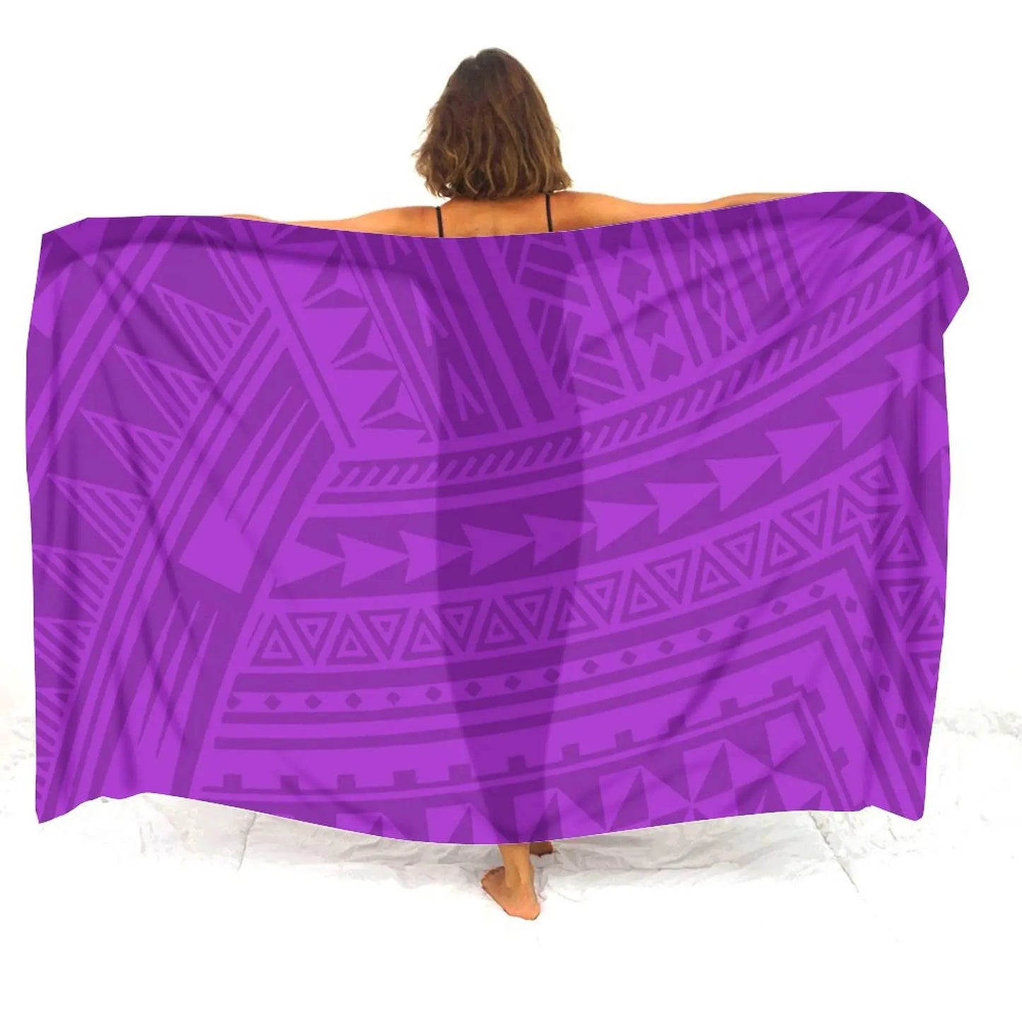 Polynesian Tribal Purple Sarong Polynesian Printed Beach Women's Sarong