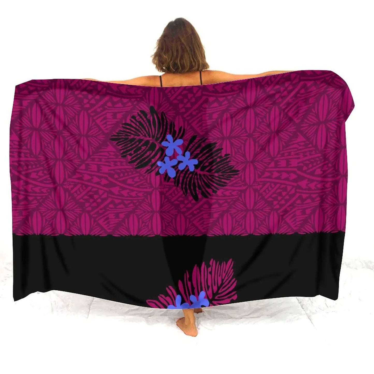 Polynesian Women'S Sarong Apron Polynesian Tribal Pattern Pink Sarong Beach