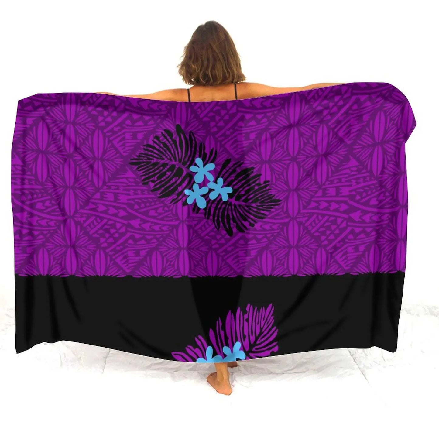 Polynesian Women'S Sarong Apron Polynesian Tribal Pattern Purple Sarong Beach