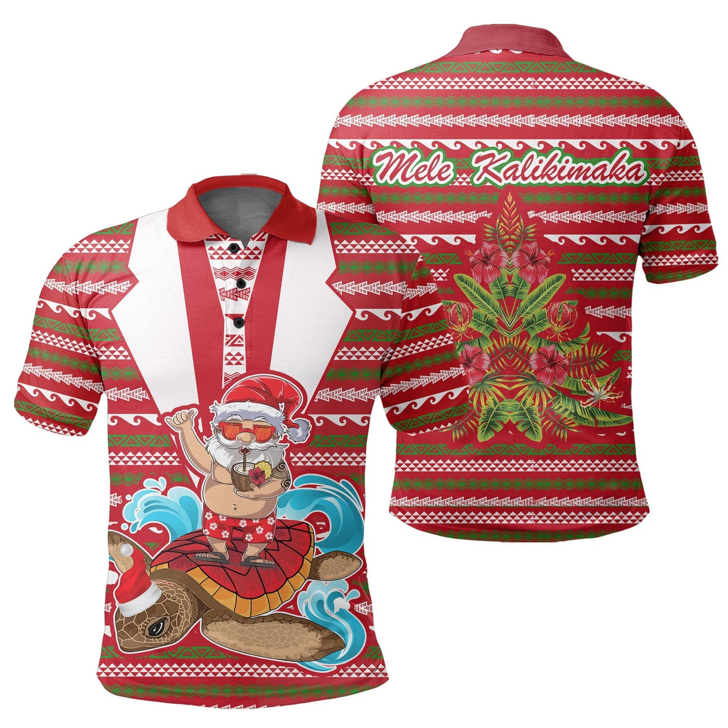 Hawaii Mele Kalikimaka Chrismas Polo Shirt - Kimbum Style