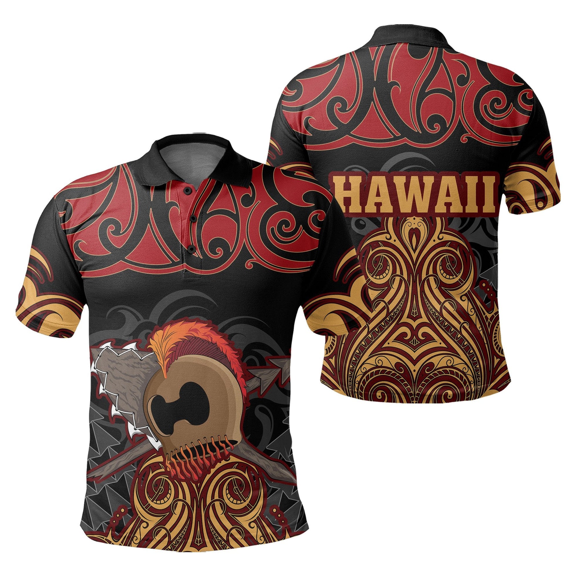 Hawaii Warrior Polynesian Polo Shirt - Stock Style