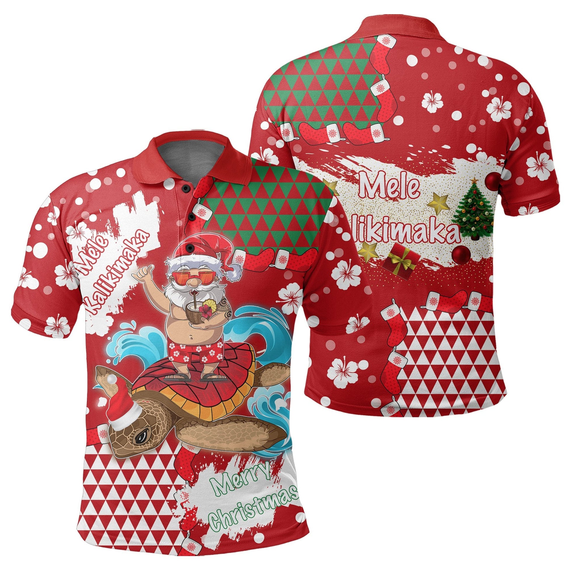 Hawaii Mele Kalikimaka Chrismas Polo Shirt - Ghea Style