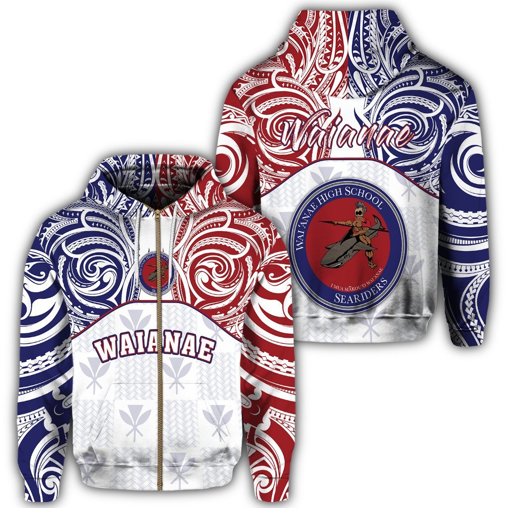 hawaiiZipper Hoodie Kanaka Waianae High School Zipper Hoodie Demodern Style AH