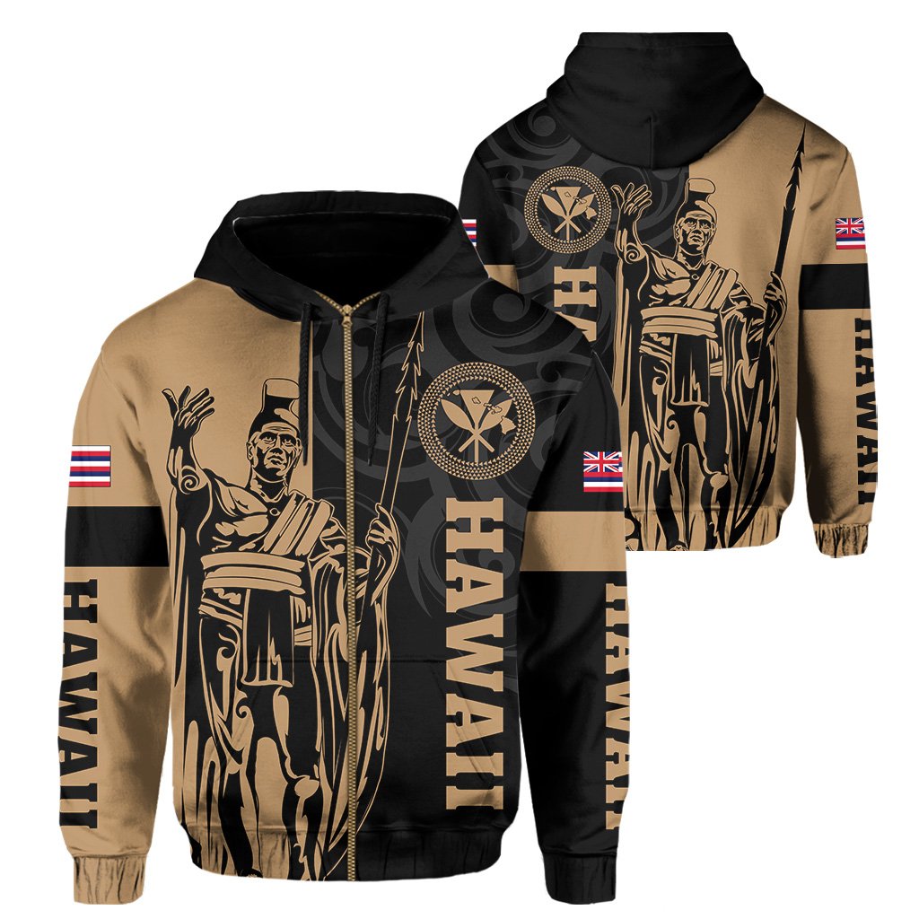 Hawaii King Polynesian Hoodie Zip up Lawla Style