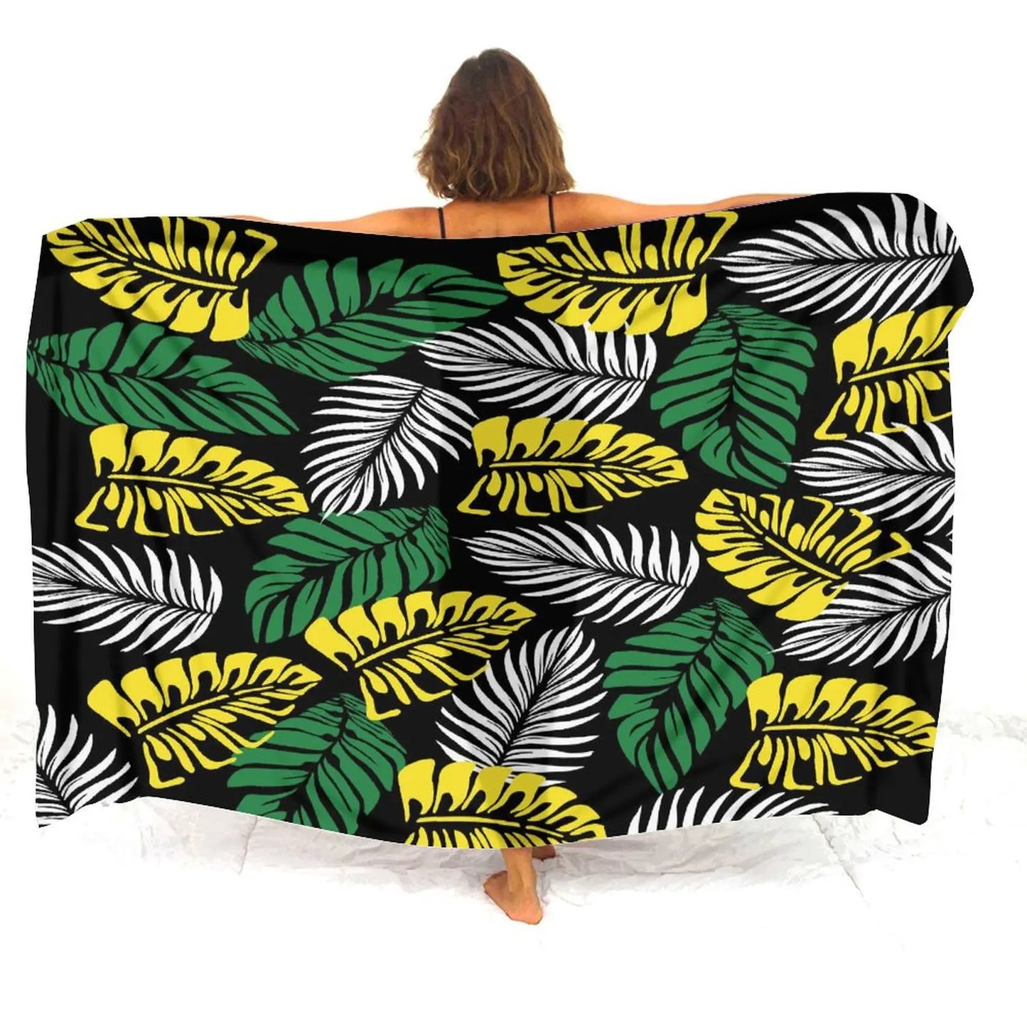 Black Polynesian Women'S Sarong Apron Polynesian Leaf Pattern Sarong Beach For Her