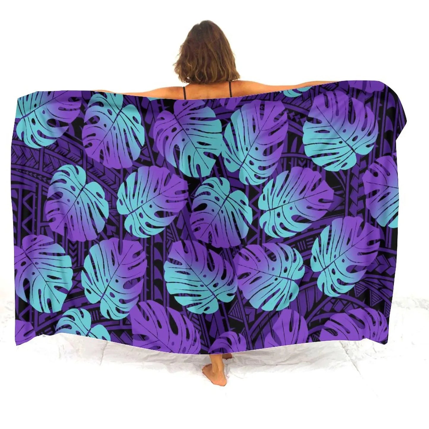 Polynesian Tribal Tropical Leaf Sarong Polynesian Printed Beach Women's Sarong