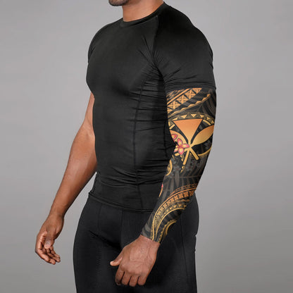 Polynesian Hawaii Arm Sleeve - Gold Plumeria