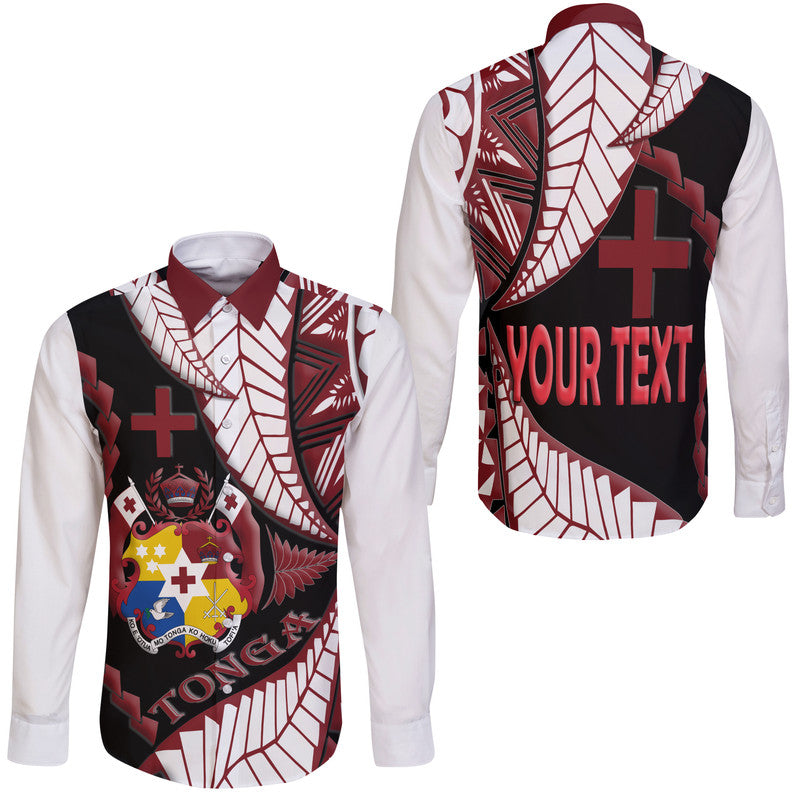 (Custom Personalised) Tonga Emancipation Day Hawaii Long Sleeve Button Shirt Kupesi Pattern No.3