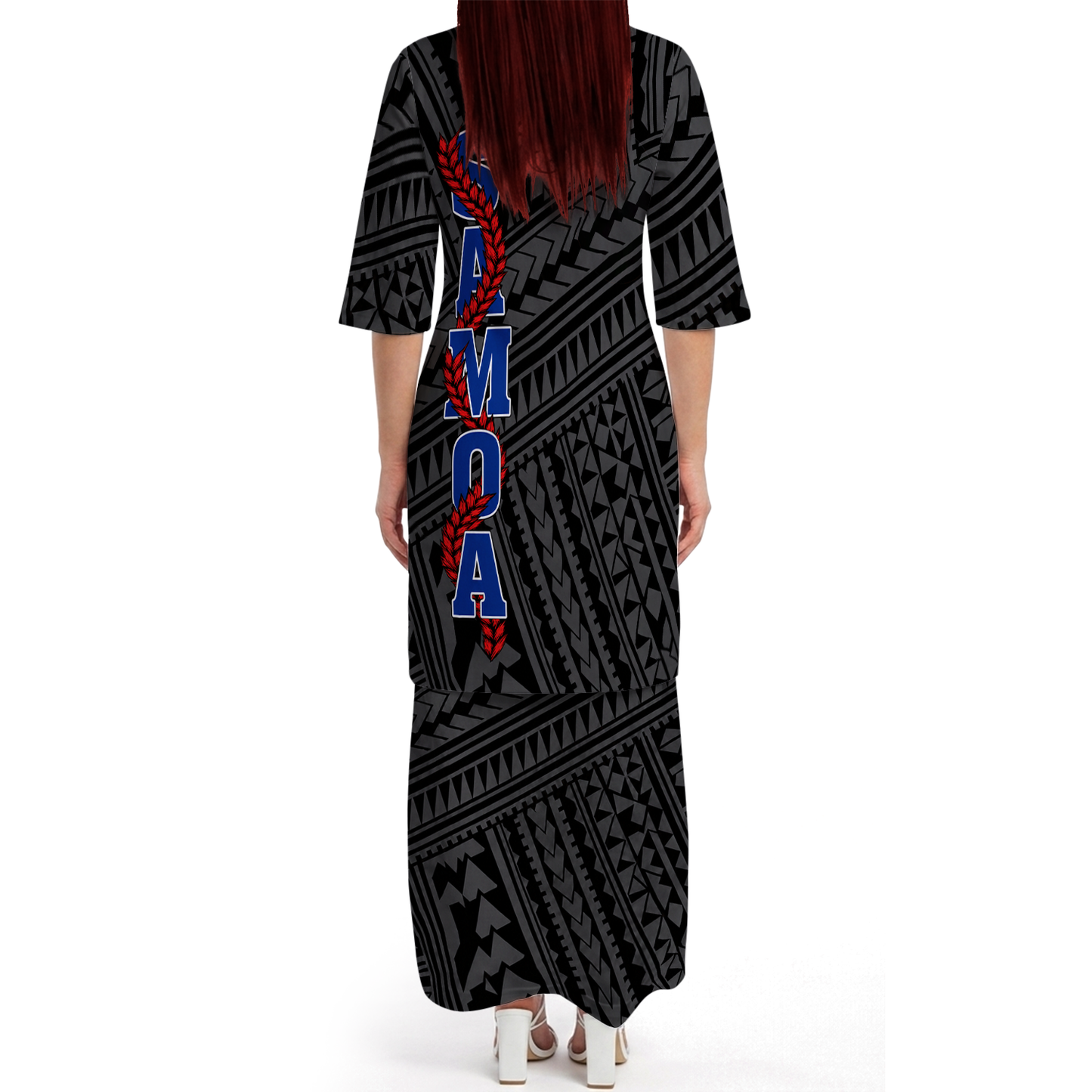 Samoa Coat Of Arms Couple Outfit Matching Polynesian Tribal Pattern Black Dress And Hawaiian Shirt For Her Him