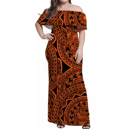 Polynesian Pride Hawaiian Shirt Polynesia Tribal Tattoo Plumeria Orange