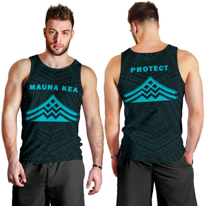 Hawaii Mauna Kea Polynesian Men's Tank Top Blue