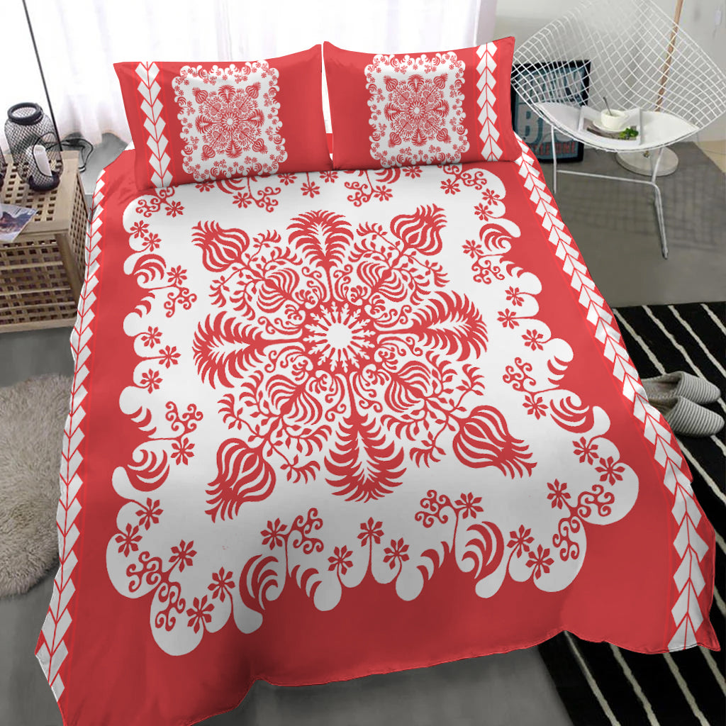 Hawaii Bedding Set Pattern Version Special Red