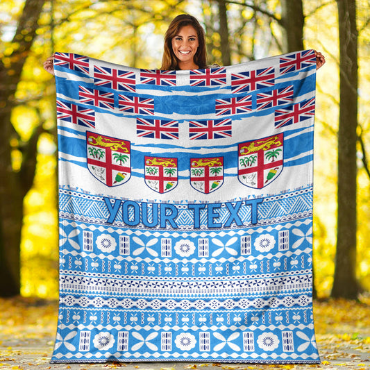Custom Personalised Fiji Polynesian Premium Blanket Fijian Tropical Flowers