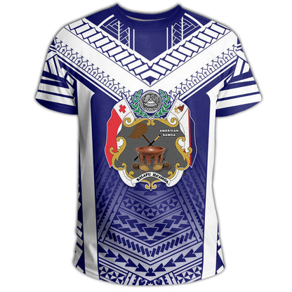Kalapu Ha'Amoa American Samoa Coat Of Arms Polynesian T-Shirt Active Blue