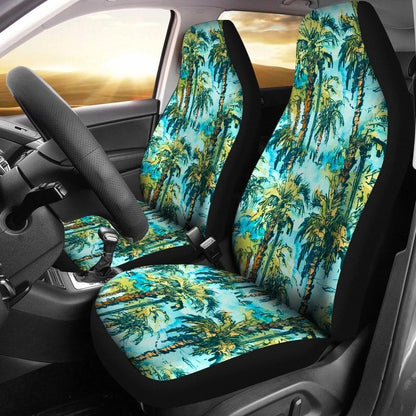 Hawaii Tropical Palm Trees Blue Car Seat Cover