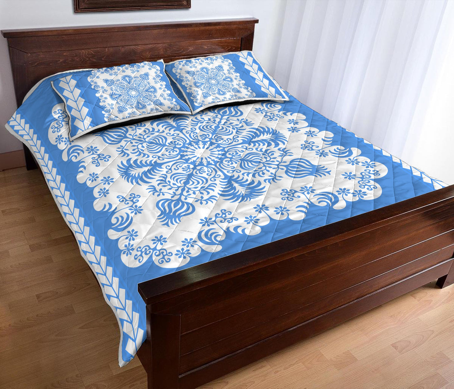Hawaii Quilt Bed Set Pattern Version Special Blue