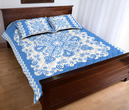 Hawaii Quilt Bed Set Pattern Version Special Blue