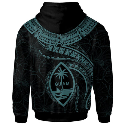 Guam Polynesian Hoodie Guam Waves (Turquoise)