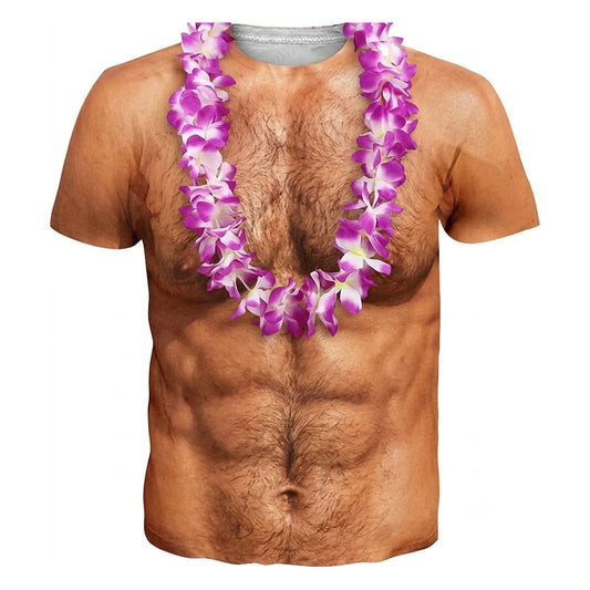Funny Polynesian Abs Shirt Polynesian Flowers Necklace Printd T Shirt