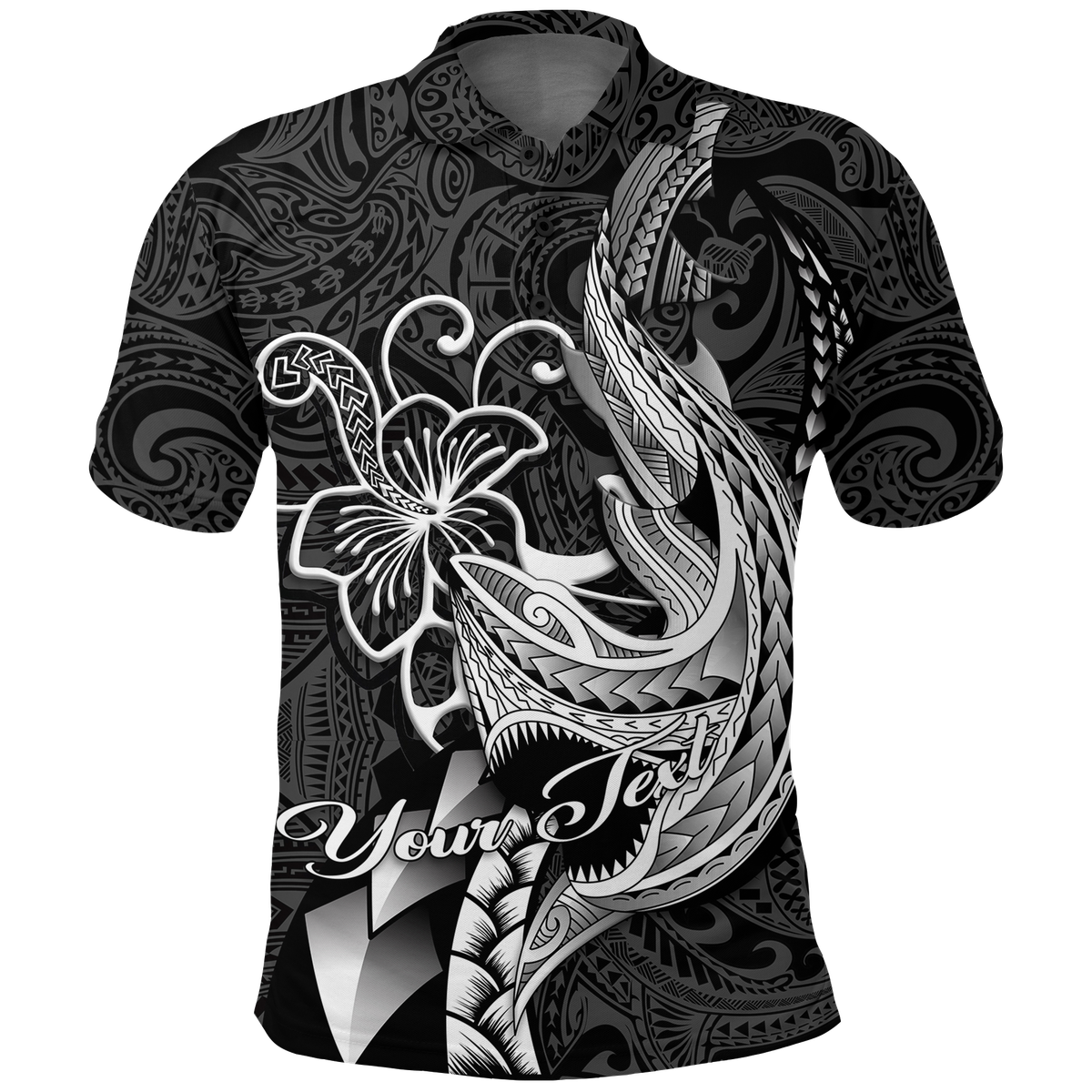 Custom Personalised Polynesian Shark Tattoo Hawaii Tribal Polo Shirt -