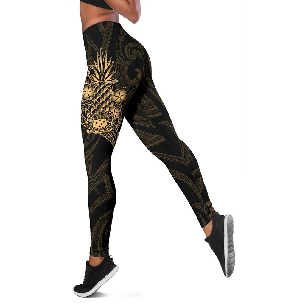 Samoa Polynesian Women's Leggings - Gold Pineapple