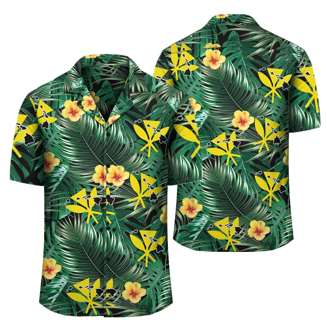 Hawaii Map Kanaka Tropical Summer Style Hawaiian Shirt
